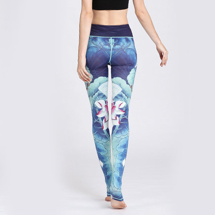 Buddha Stones Lotus Flower Print Design Pants Sports Fitness Yoga Leggings Women's Yoga Pants - image 21