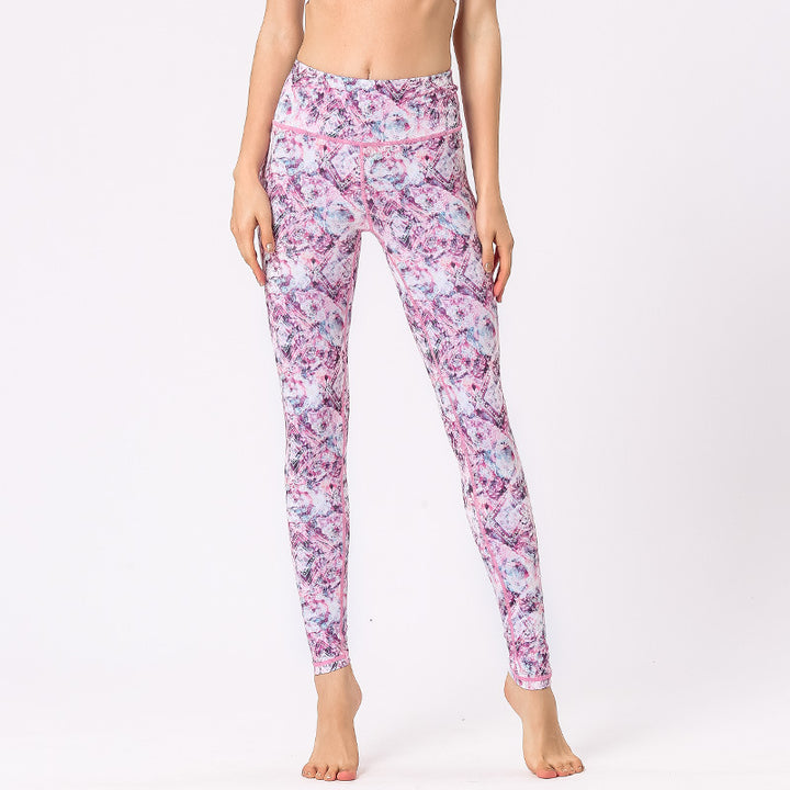 Buddha Stones Multicolored Print Flowers Pants Sports Exercise Fitness High Waist Leggings Women's Yoga Pants - Purple Flowers - US8-10,UK/AU12-14,EU40-42 (XL) - image 14