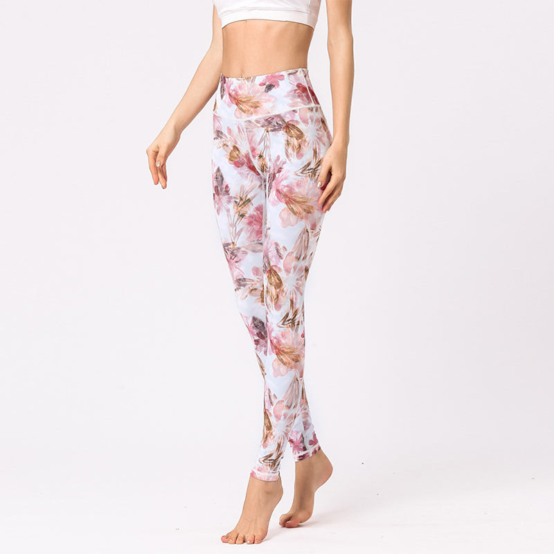 Buddha Stones Multicolored Print Flowers Pants Sports Exercise Fitness High Waist Leggings Women's Yoga Pants - image 12