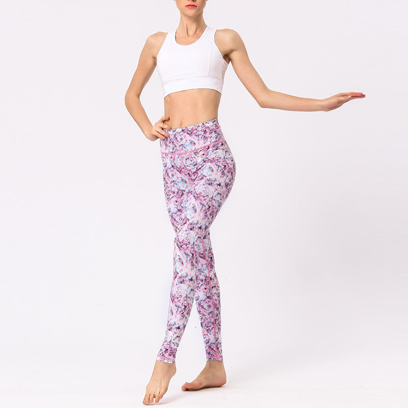 Buddha Stones Multicolored Print Flowers Pants Sports Exercise Fitness High Waist Leggings Women's Yoga Pants - image 16