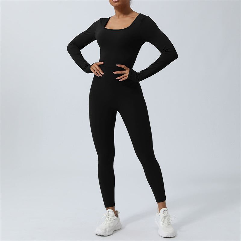 Buddha Stones Women Long Sleeve Backless Jumpsuit Sports Fitness Yoga Bodysuit - Black - US8-10,UK/AU12-14,EU40-42 (XL)  - image 21