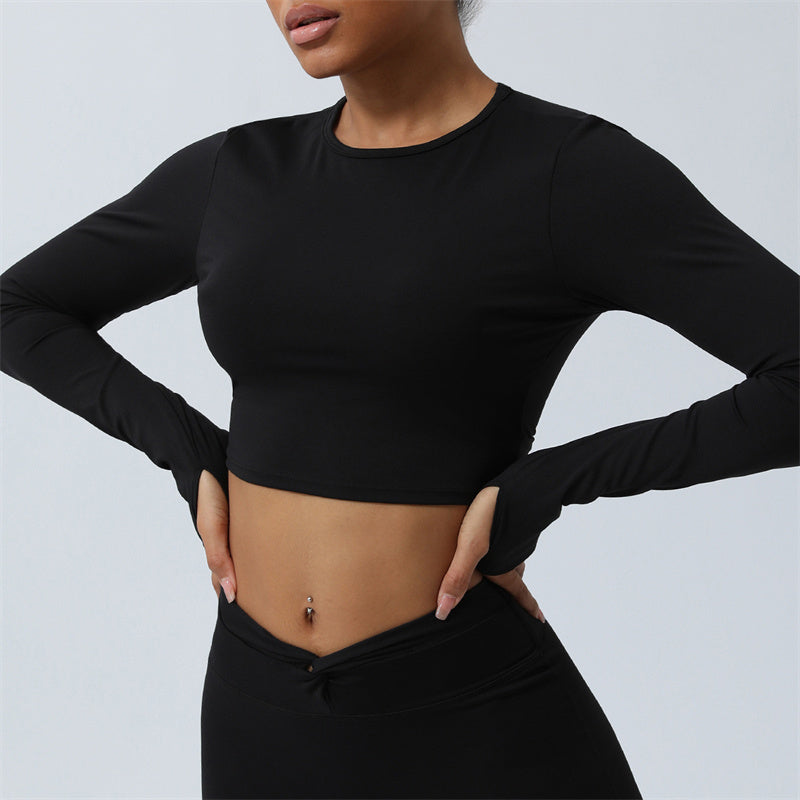 Buddha Stones Women Workout Long Sleeve Crisscross Backless Top Tee Leggings Sports Fitness Yoga Outfit - Top - Black - US8-10,UK/AU12-14,EU40-42 (XL) - image 26