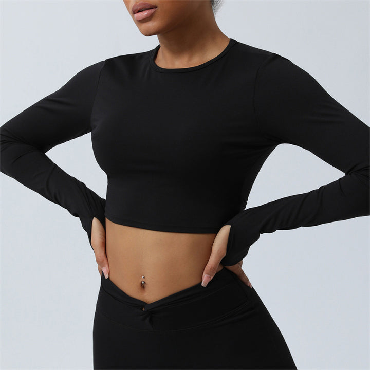 Buddha Stones Women Workout Long Sleeve Crisscross Backless Top Tee Leggings Sports Fitness Yoga Outfit - Top - Black - US8-10,UK/AU12-14,EU40-42 (XL) - image 26