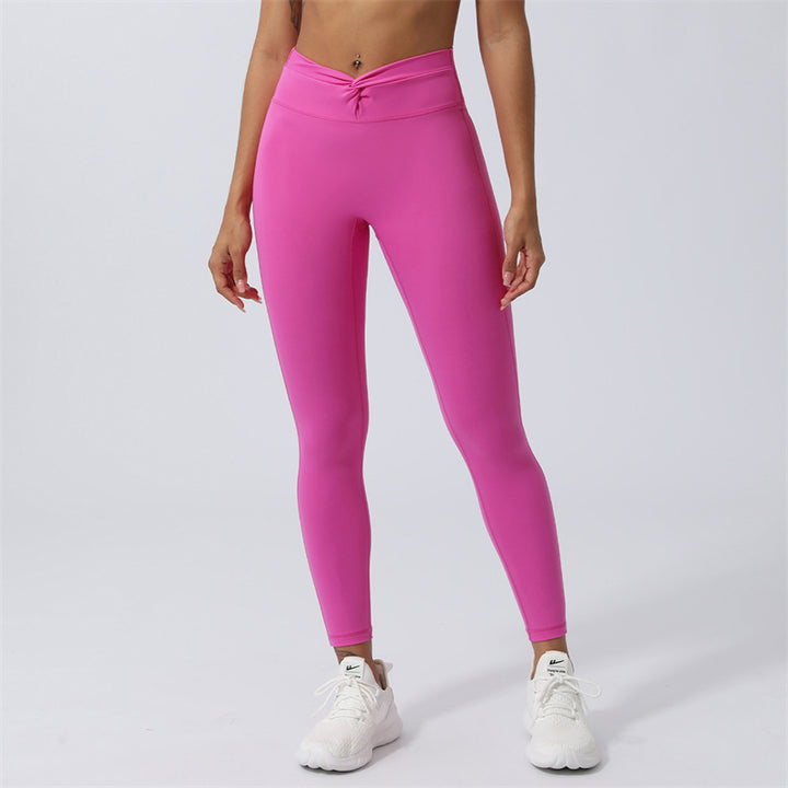 Buddha Stones Women Workout Long Sleeve Crisscross Backless Top Tee Leggings Sports Fitness Yoga Outfit - Pants - Pink - US8-10,UK/AU12-14,EU40-42 (XL) - image 38