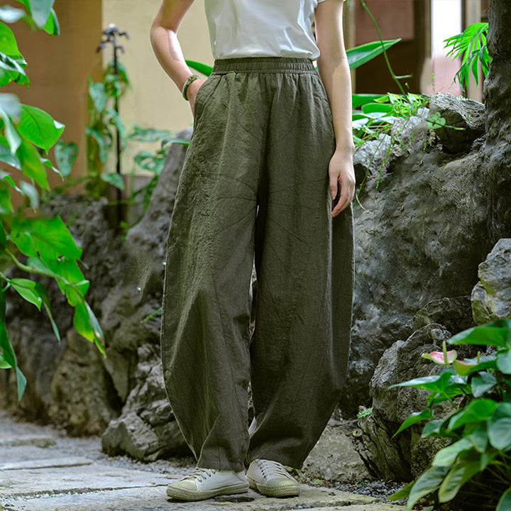 Buddha Stones Solid Color Loose Yoga Harem Pants With Pockets - Dark Green,US2-8/10,UK/AU6-12/14,EU34-40/42 (F) - image 29
