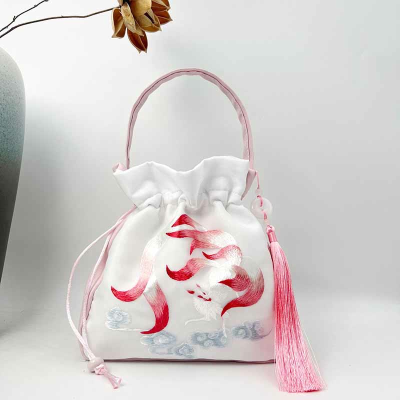 Buddha Stones Suzhou Embroidery Rabbit Lotus Epiphyllum Peony Magnolia Tote Crossbody Bag Shoulder Bag Handbag