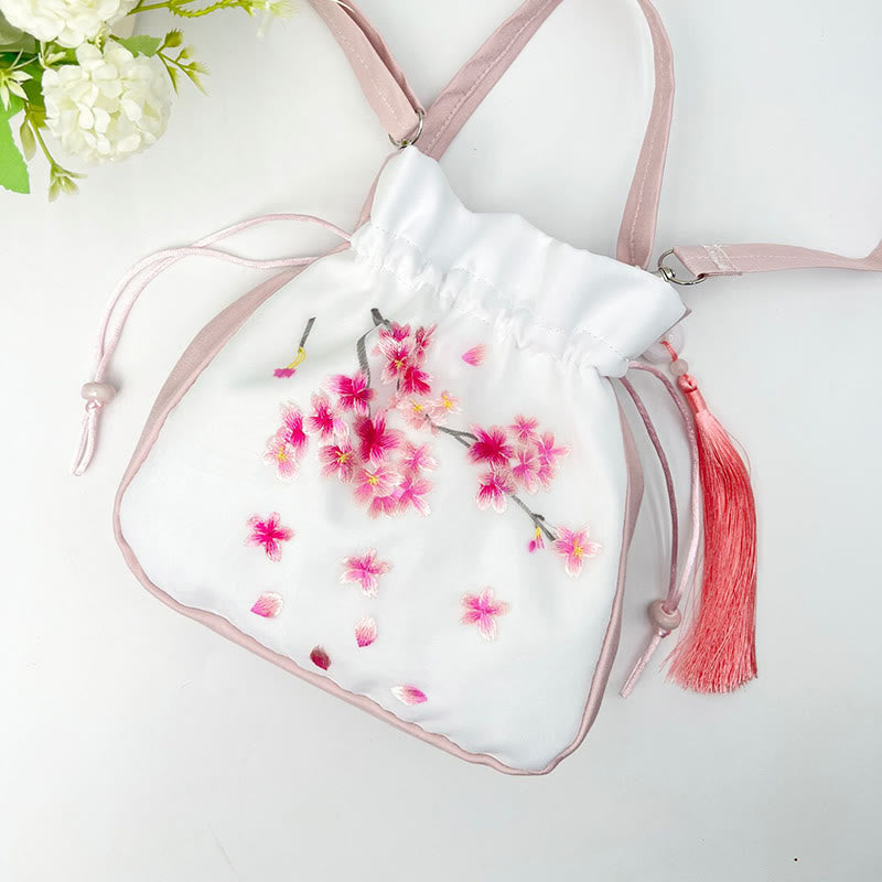 Buddha Stones Suzhou Embroidery Rabbit Lotus Epiphyllum Peony Magnolia Tote Crossbody Bag Shoulder Bag Handbag
