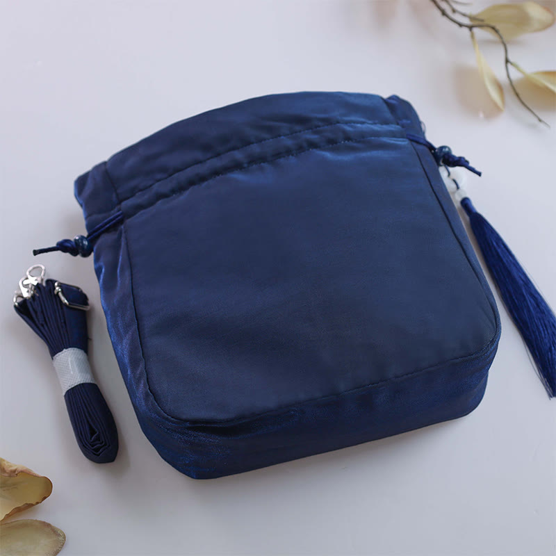 Buddha Stones Suzhou Embroidery Rabbit Lotus Epiphyllum Peony Magnolia Tote Crossbody Bag Shoulder Bag Handbag