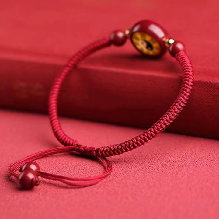 Buddha Stones Lucky Cinnabar Red String Yin Yang Symbol Bagua Blessing Bracelet - image 7