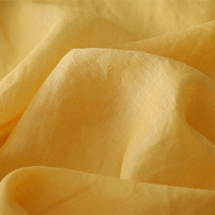 Buddha Stones Solid Color Frog-Button Three Quarter Sleeve Double Layer Cotton Linen Shirt - image 16