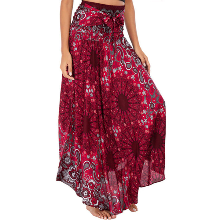 Buddha Stones Two Style Wear Bohemian Mandala Flower Water Drop Lace-up Skirt Dress - IndianRed - US4-12,UK/AU8-16,EU36-44 (F) - image 22