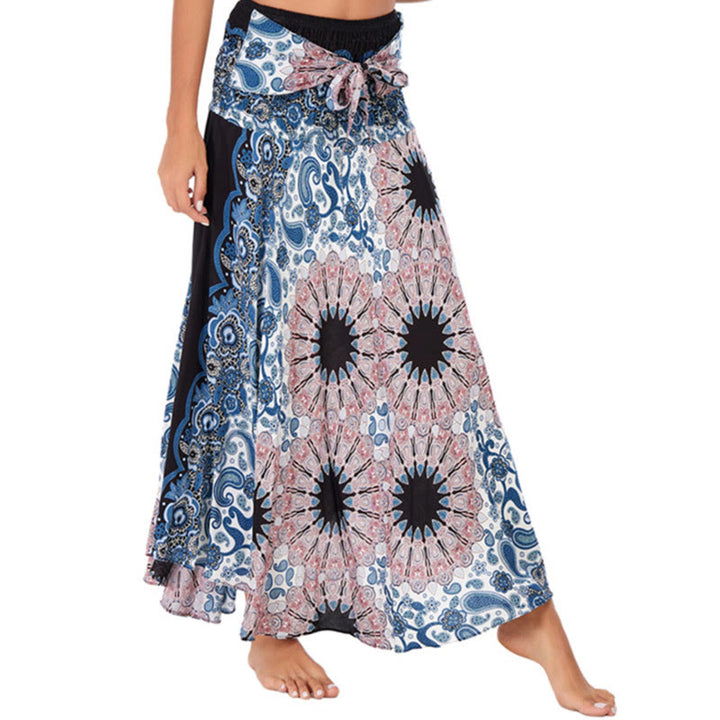 Buddha Stones Two Style Wear Bohemian Mandala Flower Water Drop Lace-up Skirt Dress - Pink - US4-12,UK/AU8-16,EU36-44 (F) - image 8