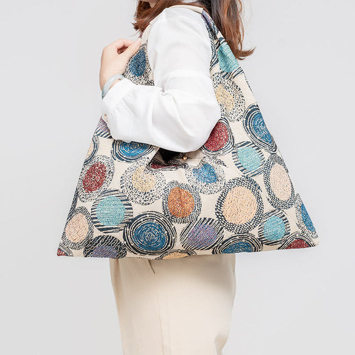 Buddha Stones Geometry Tiger Flowers Leopard Stripes Print Underarm Triangle Shoulder Bag