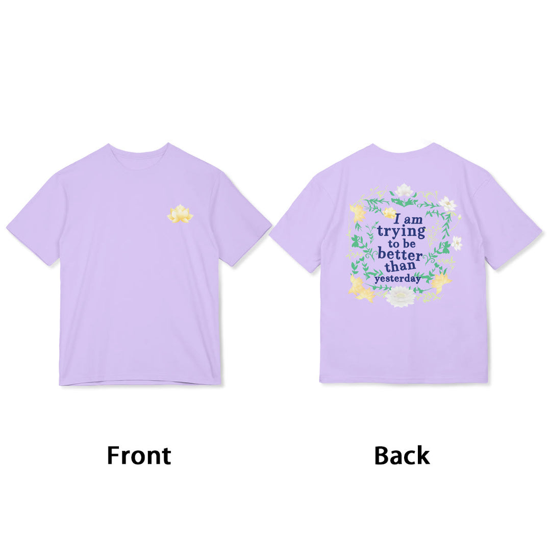 Buddha Stones Lotus I Am Trying To Be Better Tee T-shirt - image 16