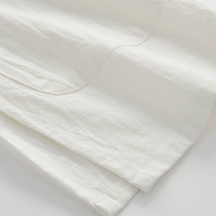 Buddha Stones Chinese Frog-Button Tang Suit Men's Short Sleeve Shirt Cotton Linen Clothing With Pockets - image 5