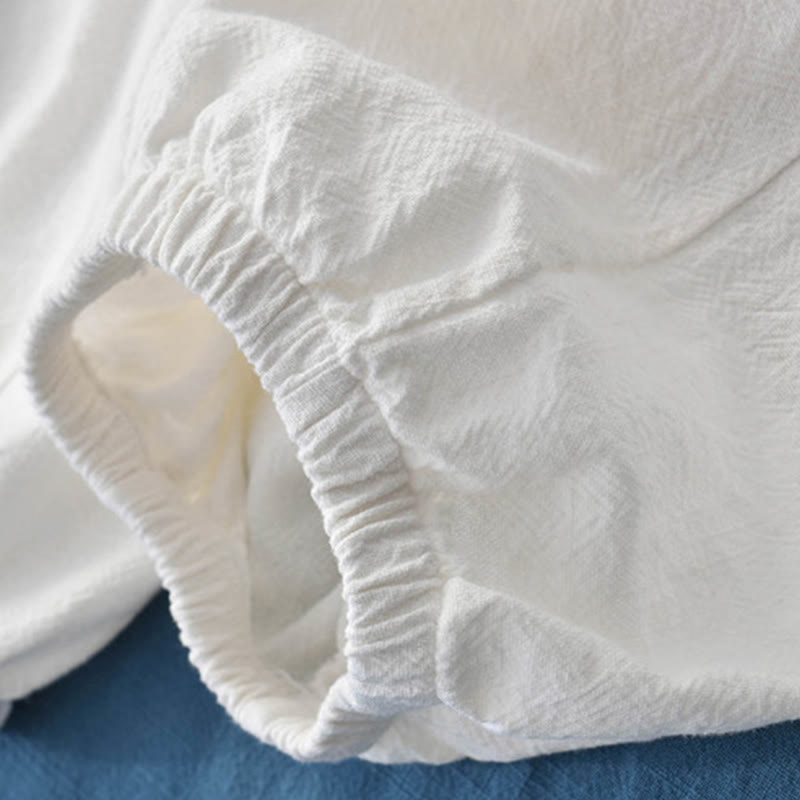 Buddha Stones Plain Color Ramie Linen Cotton Pants With Pockets - image 32