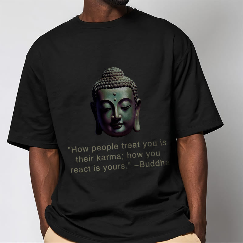 Buddha Stones How People Treat You Is Their Karma Buddha Tee T-shirt - image 2