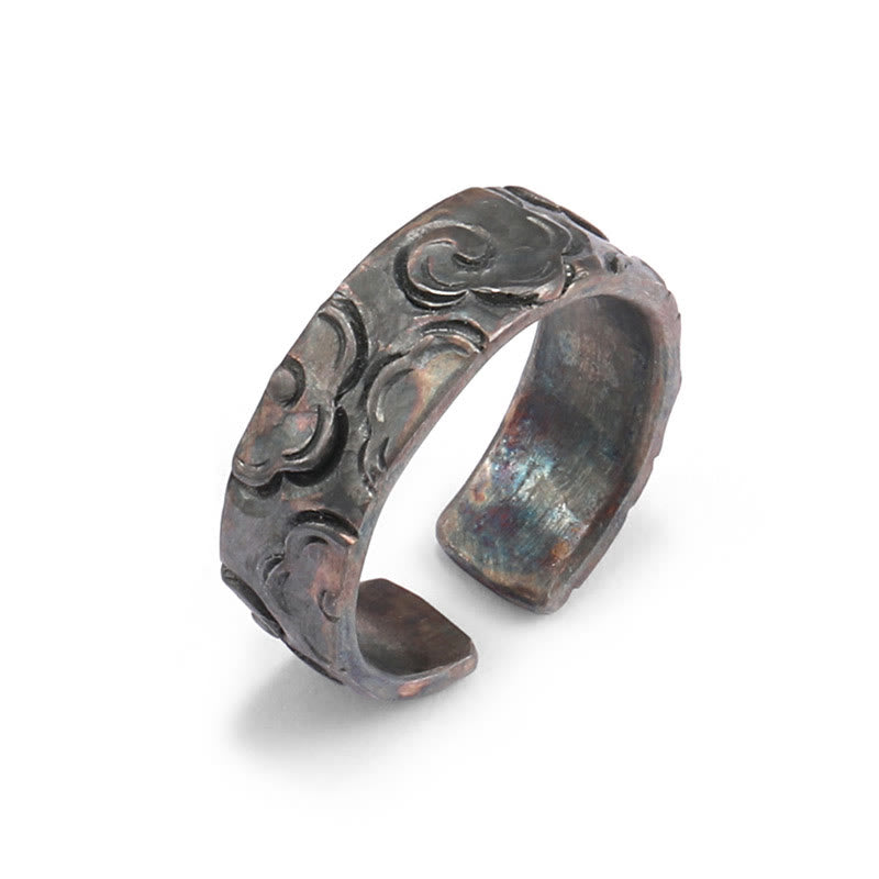 Buddha Stones 999 Sterling Silver Auspicious Clouds Adjustable Protection Ring - image 4