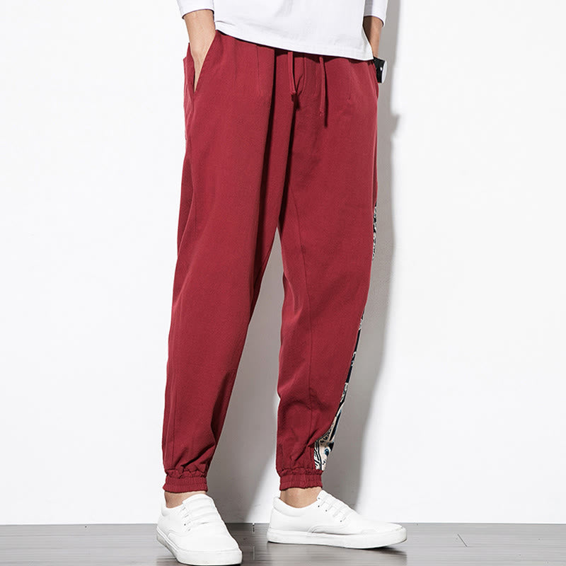 Buddha Stones Summer Dragon Waves Cotton Men's Pants With Pockets - image 26
