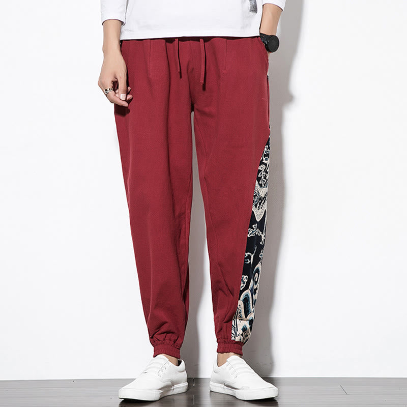 Buddha Stones Summer Dragon Waves Cotton Men's Pants With Pockets - image 23