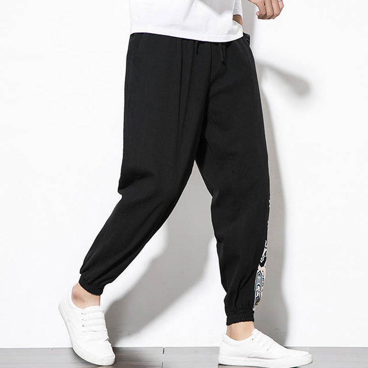 Buddha Stones Summer Dragon Waves Cotton Men's Pants With Pockets - image 11