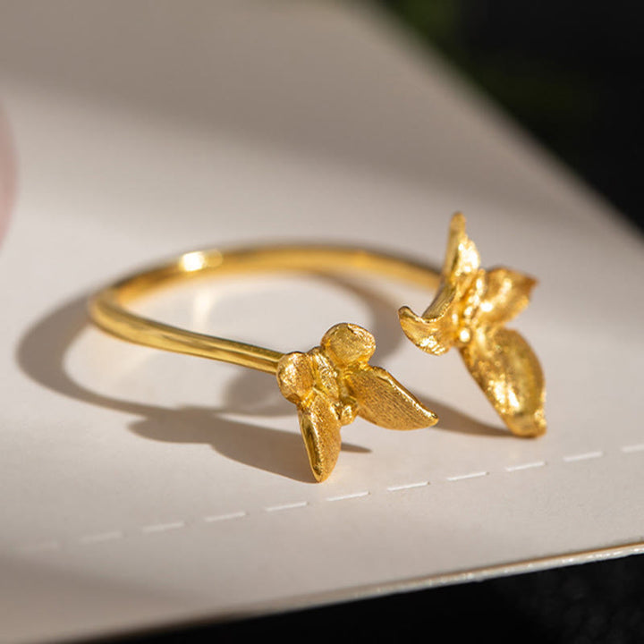 Buddha Stones 925 Sterling Silver Butterfly Love Ring - image 7