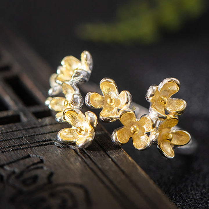 Buddha Stones 925 Sterling Silver Osmanthus Fragrans Ring - image 9