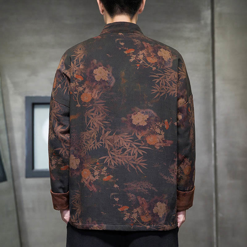 Buddha Stones Frog-Button Chinese Tang Suit Long Shirt Cotton Men Jacket Clothing - image 3