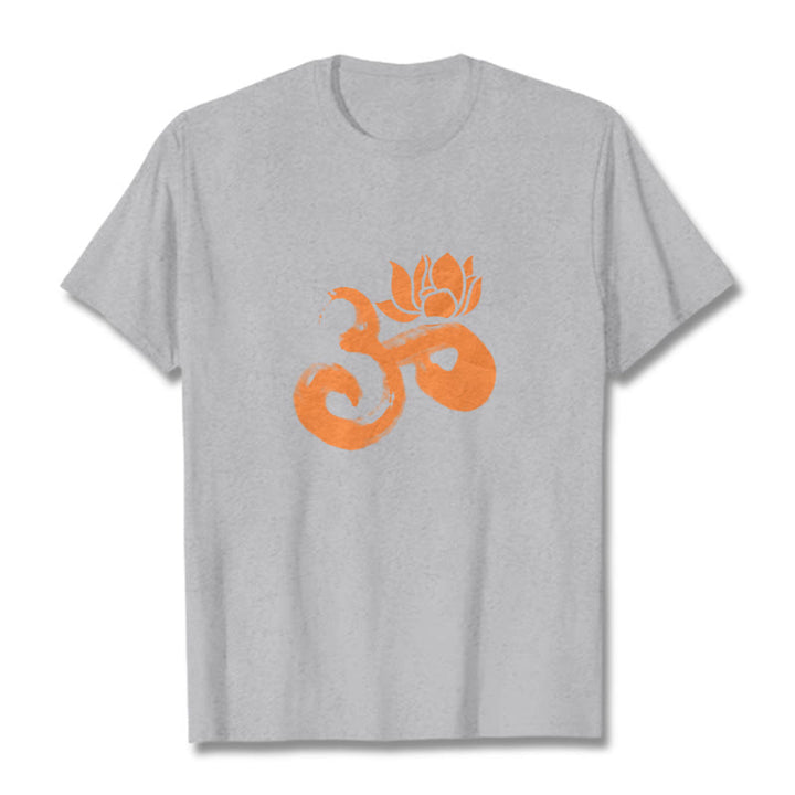 Buddha Stones OM Lotus Flower Cotton Tee T-shirt - LightGrey - 2XL - image 20