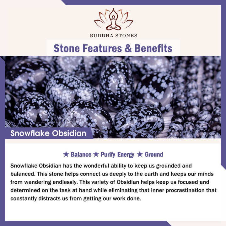 Buddha Stones New Job Green Aventurine Sodalite Snowflake Obsidian Energy Bracelet