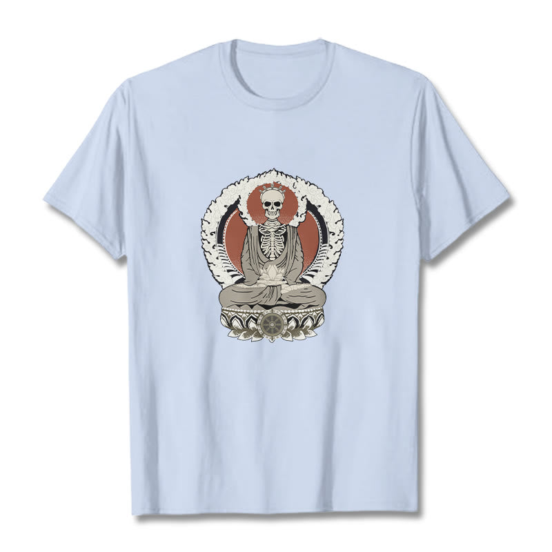 Buddha Stones Skeleton Pattern Tee T-shirt - LightCyan - 2XL - image 19