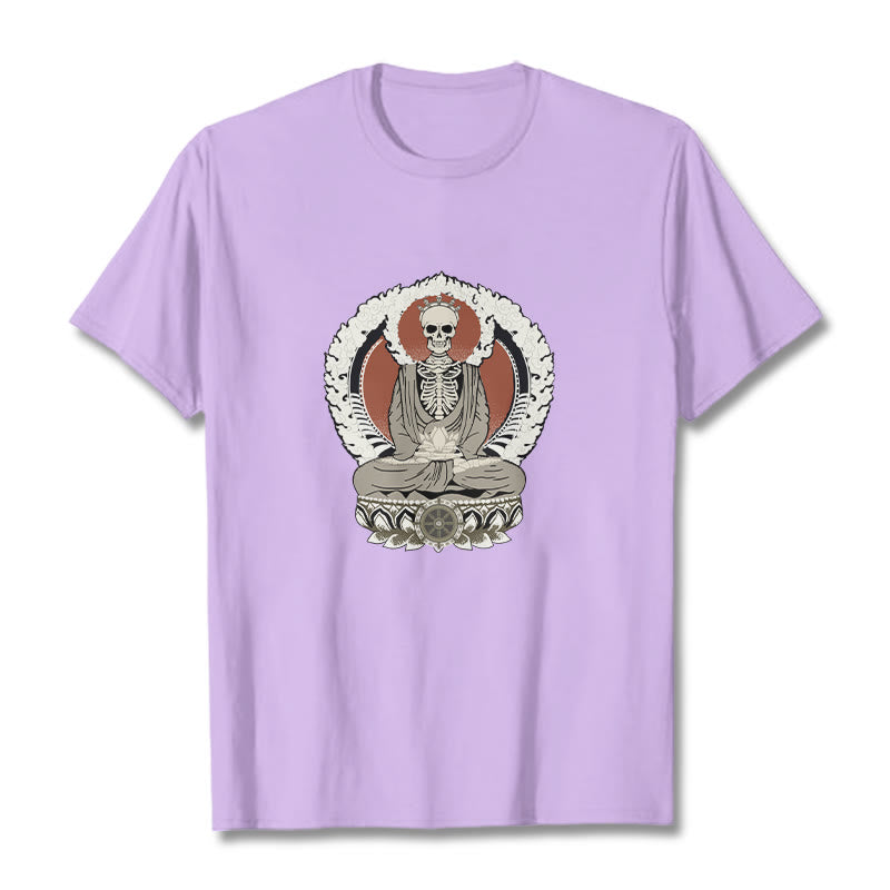 Buddha Stones Skeleton Pattern Tee T-shirt - Plum - 2XL - image 17