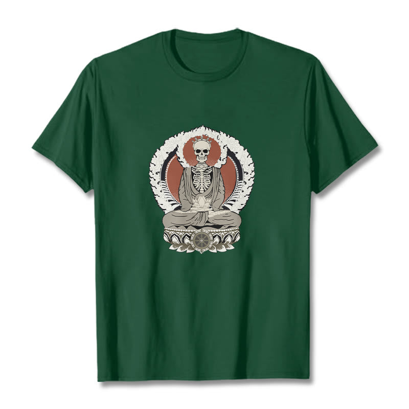 Buddha Stones Skeleton Pattern Tee T-shirt - ForestGreen - 2XL - image 11