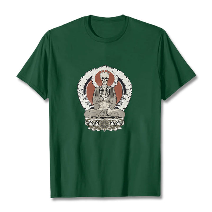 Buddha Stones Skeleton Pattern Tee T-shirt - ForestGreen - 2XL - image 11