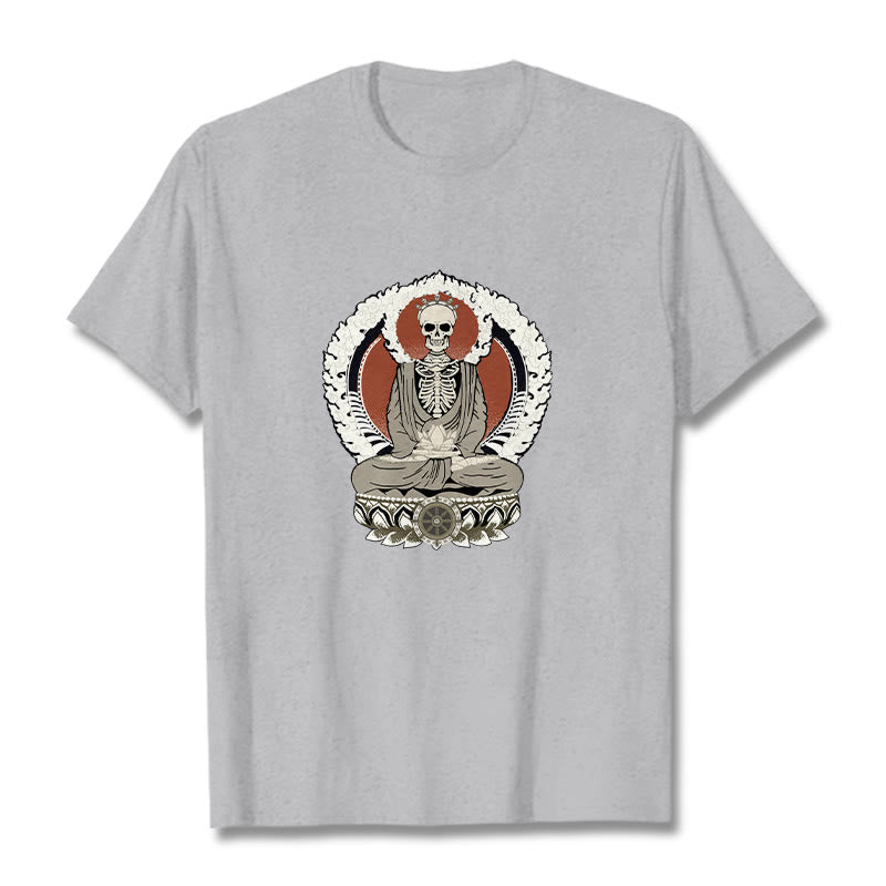 Buddha Stones Skeleton Pattern Tee T-shirt - LightGrey - 2XL - image 20