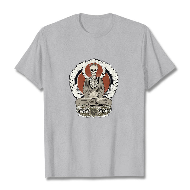 Buddha Stones Skeleton Pattern Tee T-shirt - LightGrey - 2XL - image 20