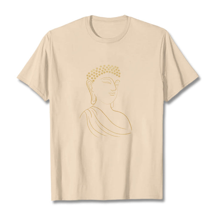 Buddha Stones Meditating Buddha Pattern Tee T-shirt - Bisque - 2XL - image 9