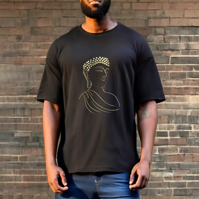 Buddha Stones Meditating Buddha Pattern Tee T-shirt - image 3