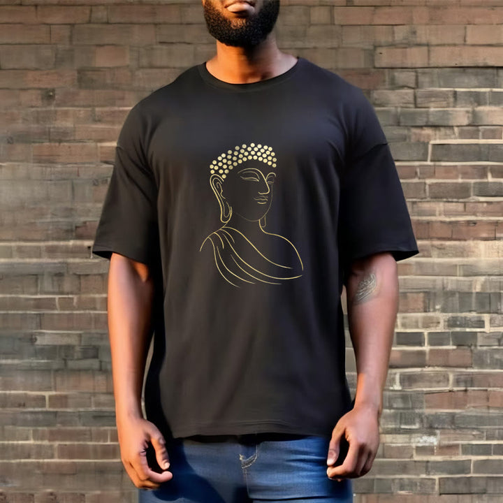 Buddha Stones Meditating Buddha Pattern Tee T-shirt - image 3