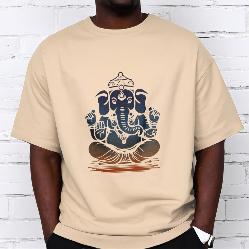 Buddha Stones Meditating Ganesh Elephant Pattern Tee T-shirt - image 10