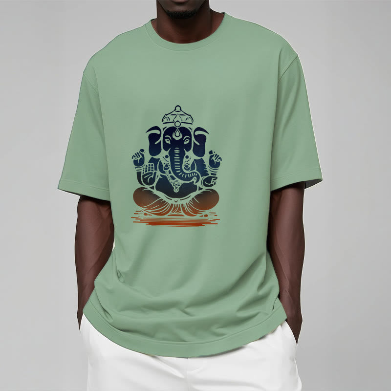 Buddha Stones Meditating Ganesh Elephant Pattern Tee T-shirt - image 16