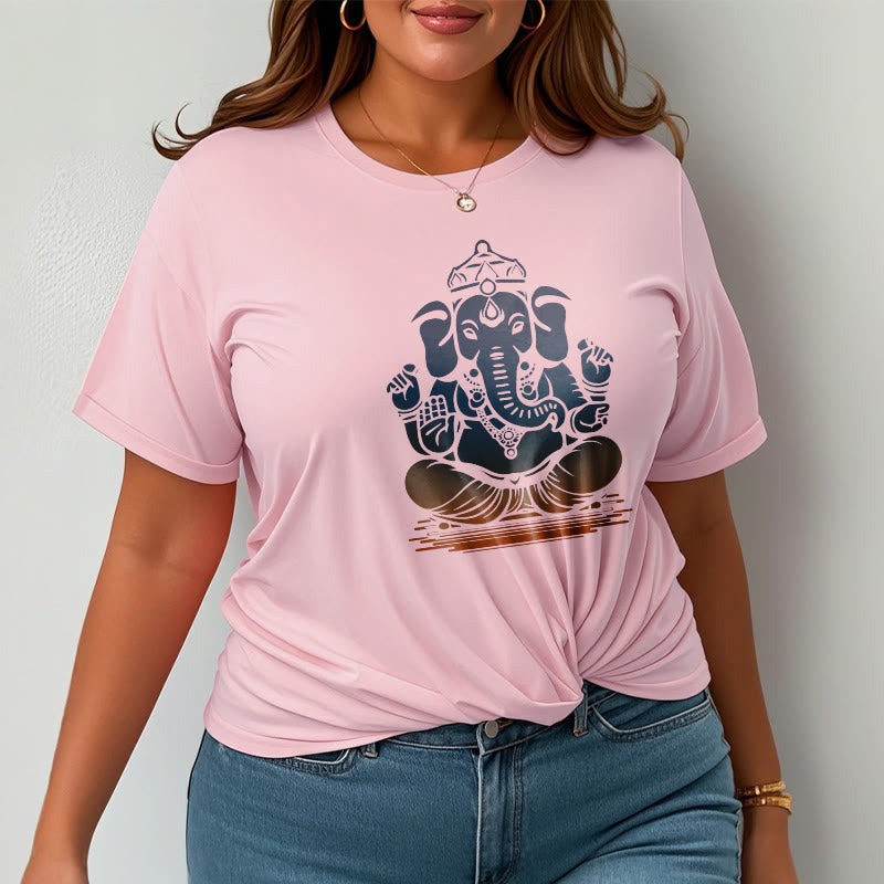 Buddha Stones Meditating Ganesh Elephant Pattern Tee T-shirt - image 14