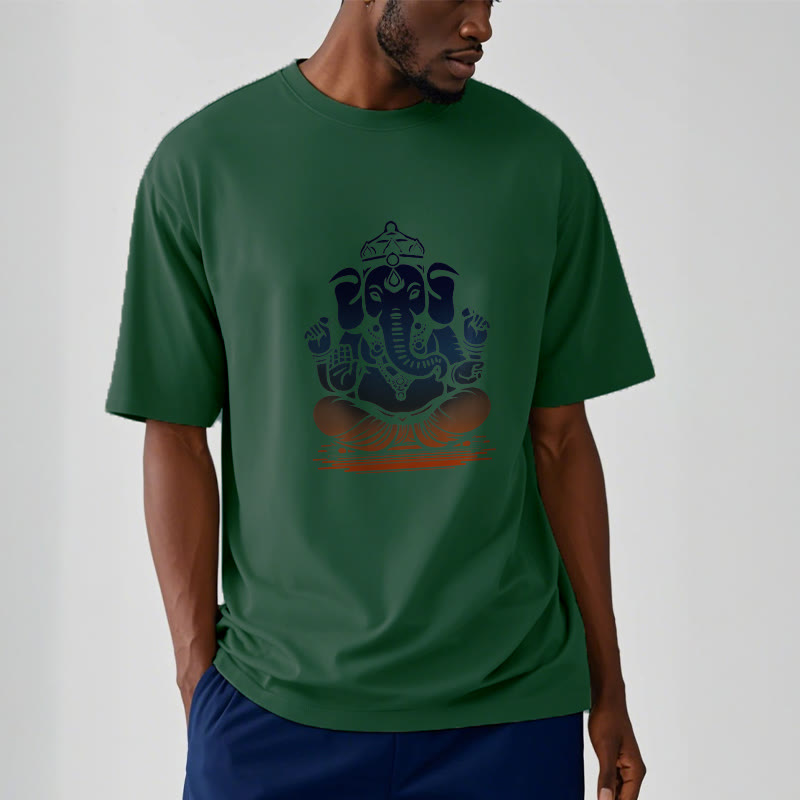 Buddha Stones Meditating Ganesh Elephant Pattern Tee T-shirt - image 12