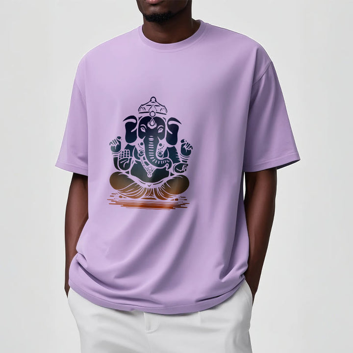 Buddha Stones Meditating Ganesh Elephant Pattern Tee T-shirt - image 18