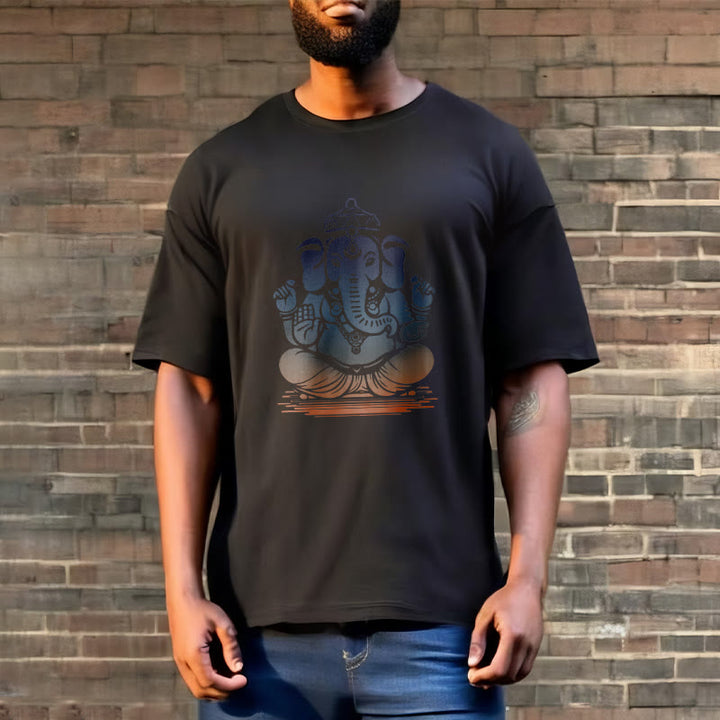 Buddha Stones Meditating Ganesh Elephant Pattern Tee T-shirt - image 7
