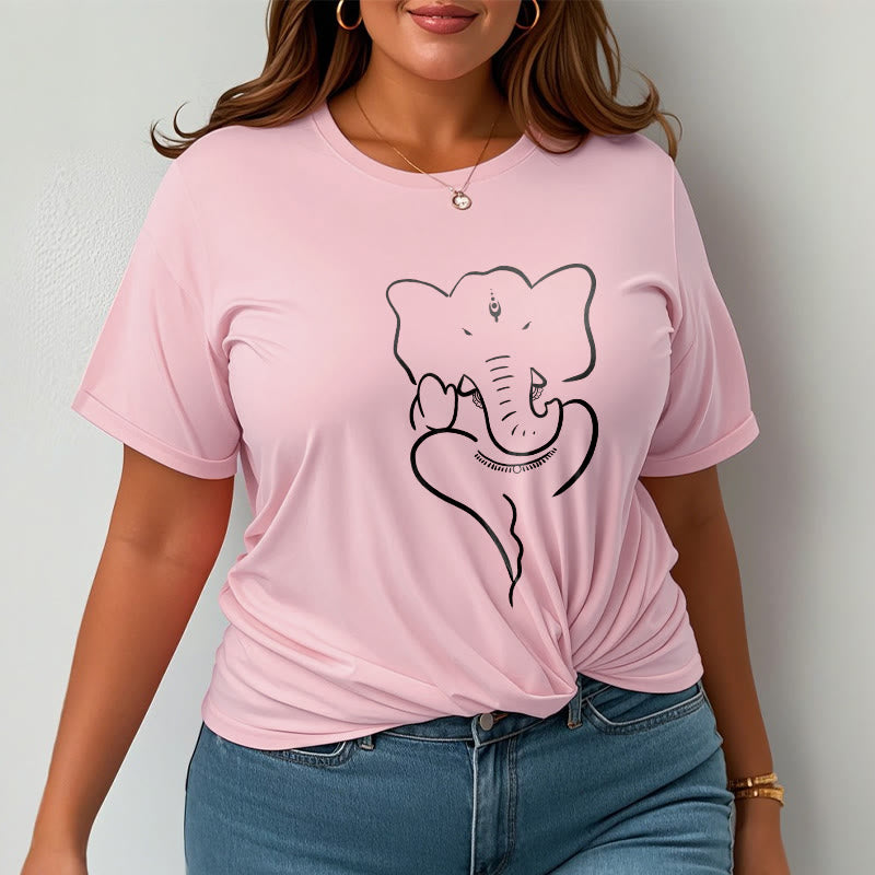 Buddha Stones Ganesh Elephant Sketch Pattern Tee T-shirt - image 14