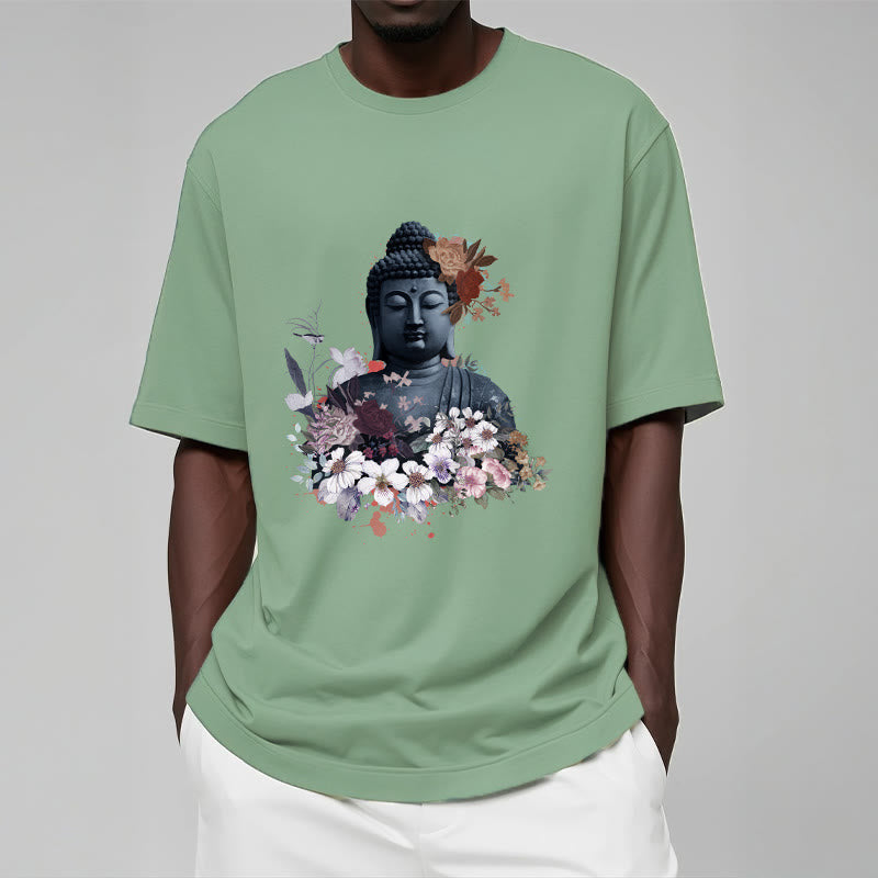 Buddha Stones  Colorful Flowers Surrounding Buddha Pattern Tee T-shirt - image 16