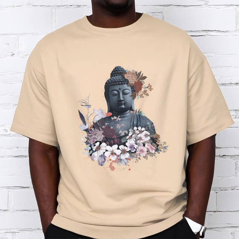 Buddha Stones  Colorful Flowers Surrounding Buddha Pattern Tee T-shirt - image 10