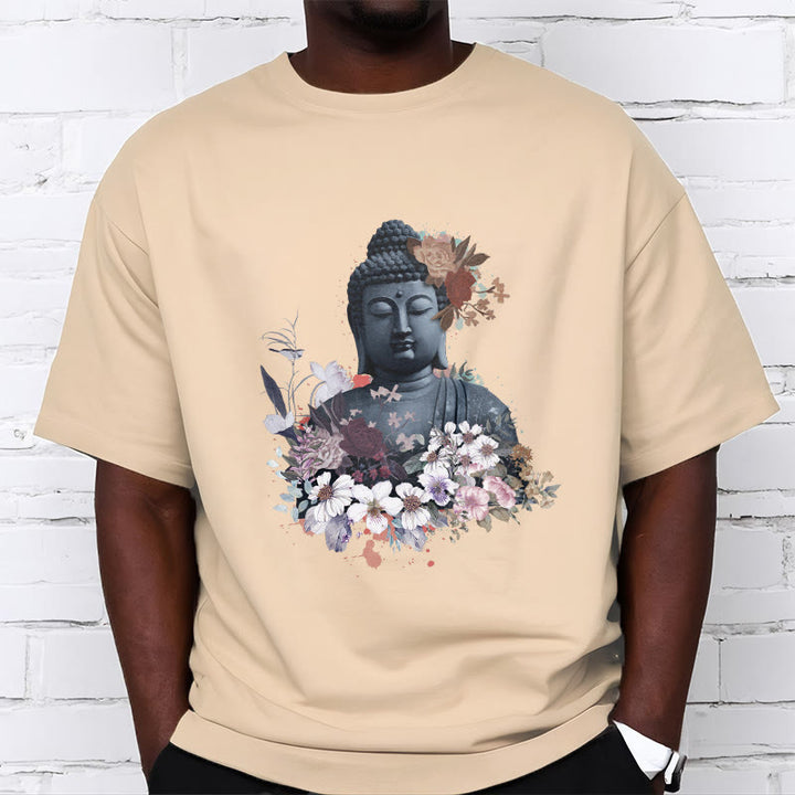 Buddha Stones  Colorful Flowers Surrounding Buddha Pattern Tee T-shirt - image 10