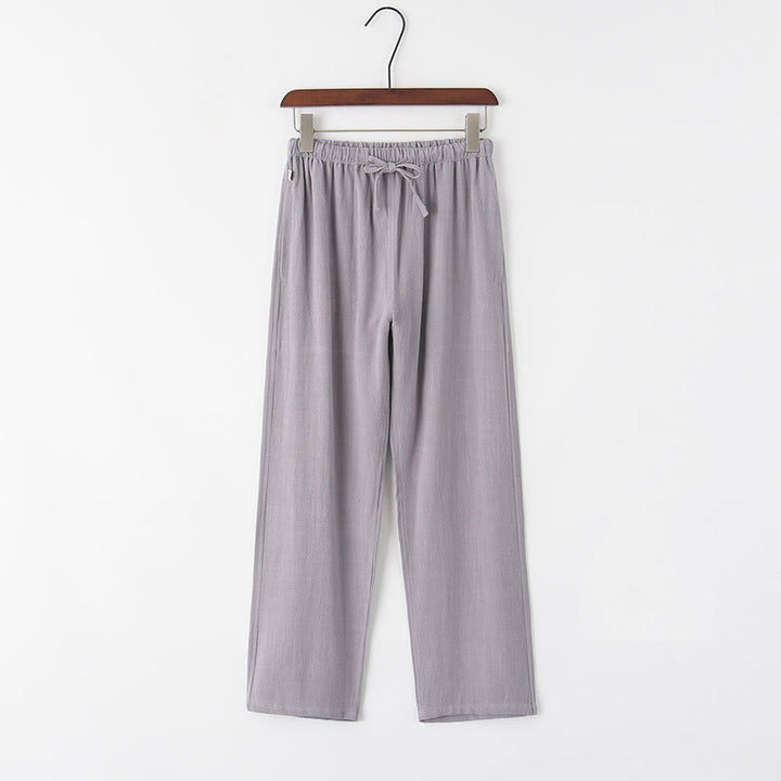 Buddha Stones Spring Summer Solid Men's Drawstring Linen Pants With Pockets - LightGrey - US/UK/AU44,EU54 (4XL) - image 2